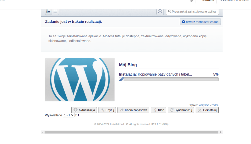 Instalacja wordpressa dla początkujących, instlacja wrodrpressa przez installatron, jak zainstalować wordpresa,